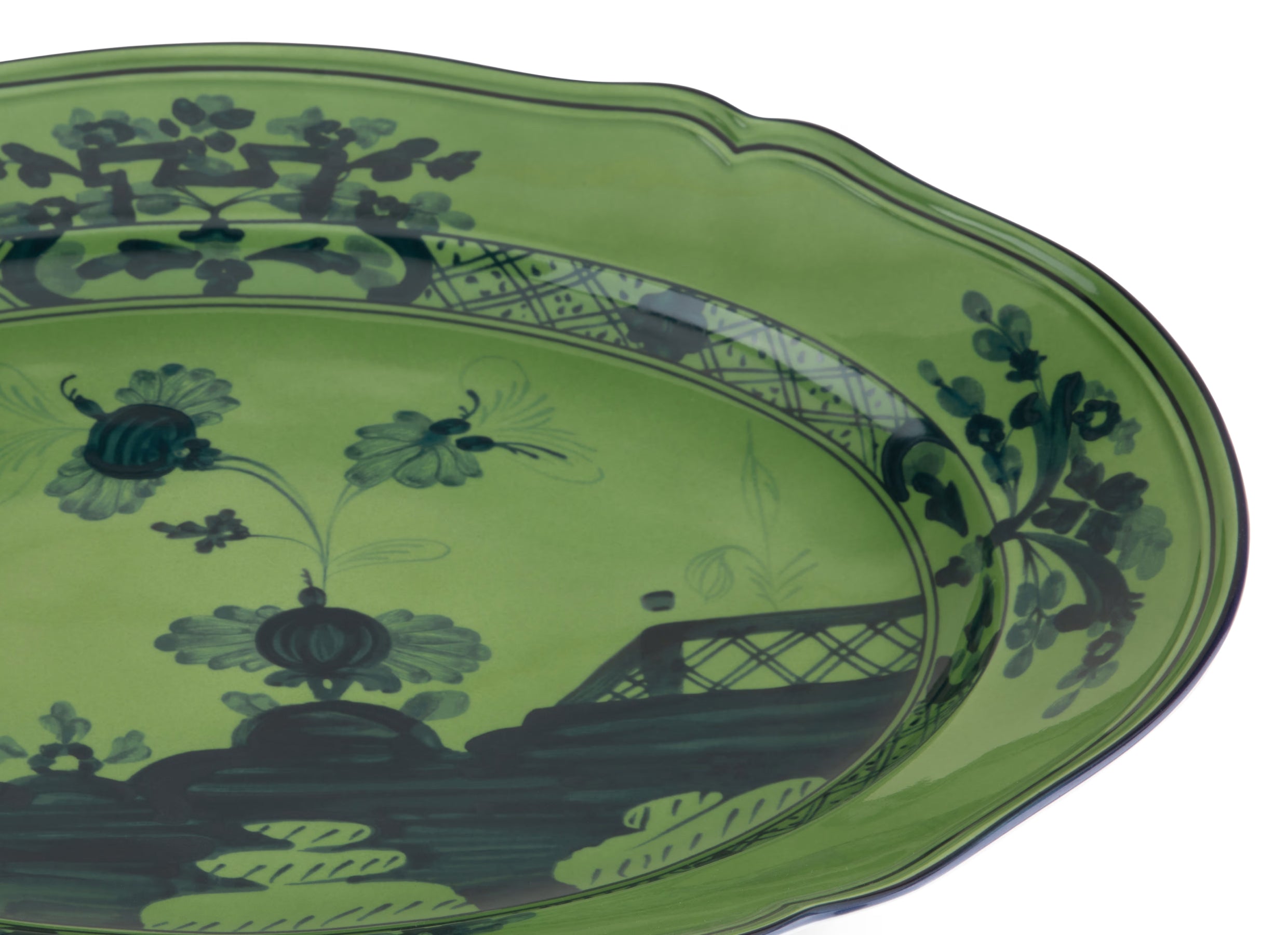 Oriente Italiano Malachite Large Oval Platter