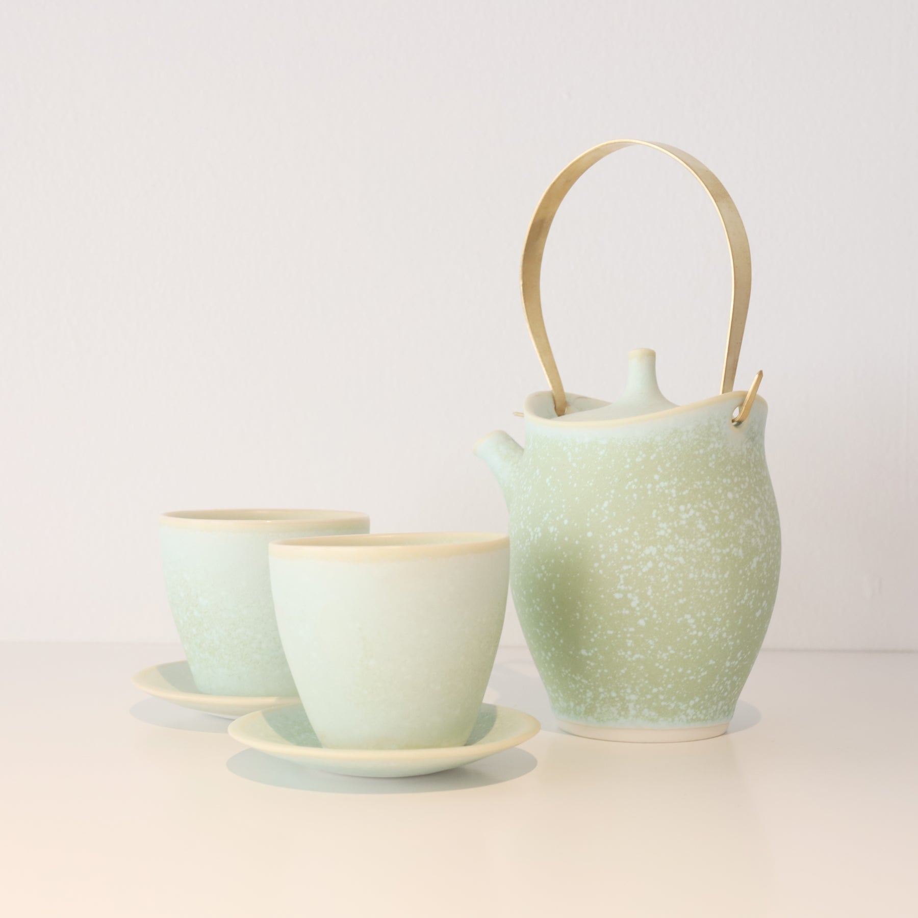 Ceramic Tea Set - Matte Green