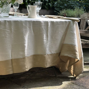 Bauhaus Linen Tablecloth - Sale Marino/Zenzero