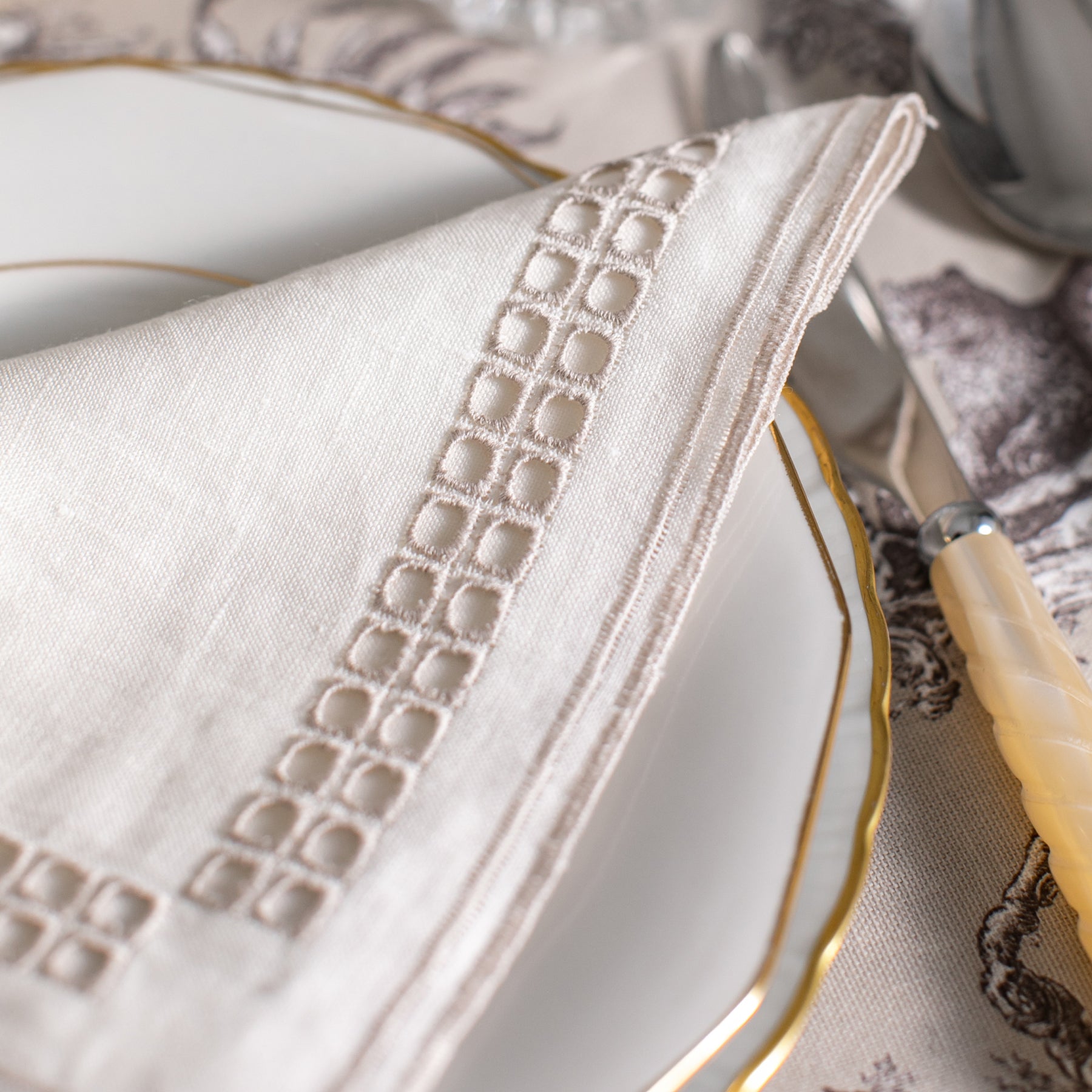 Erica Linen Napkin - Avorio/Mastice