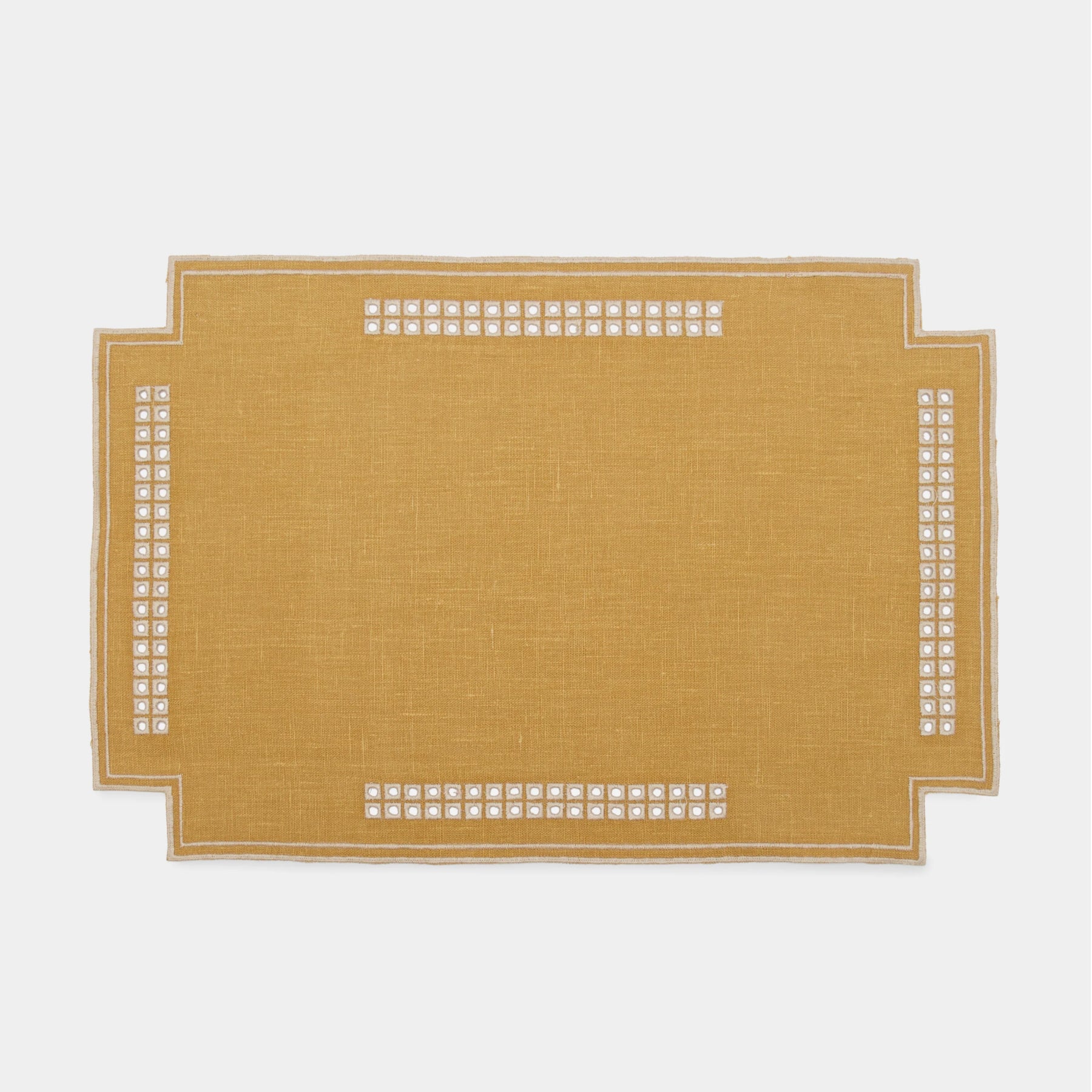 Erica Rectangular Linen Placemat - Curry/Mastice