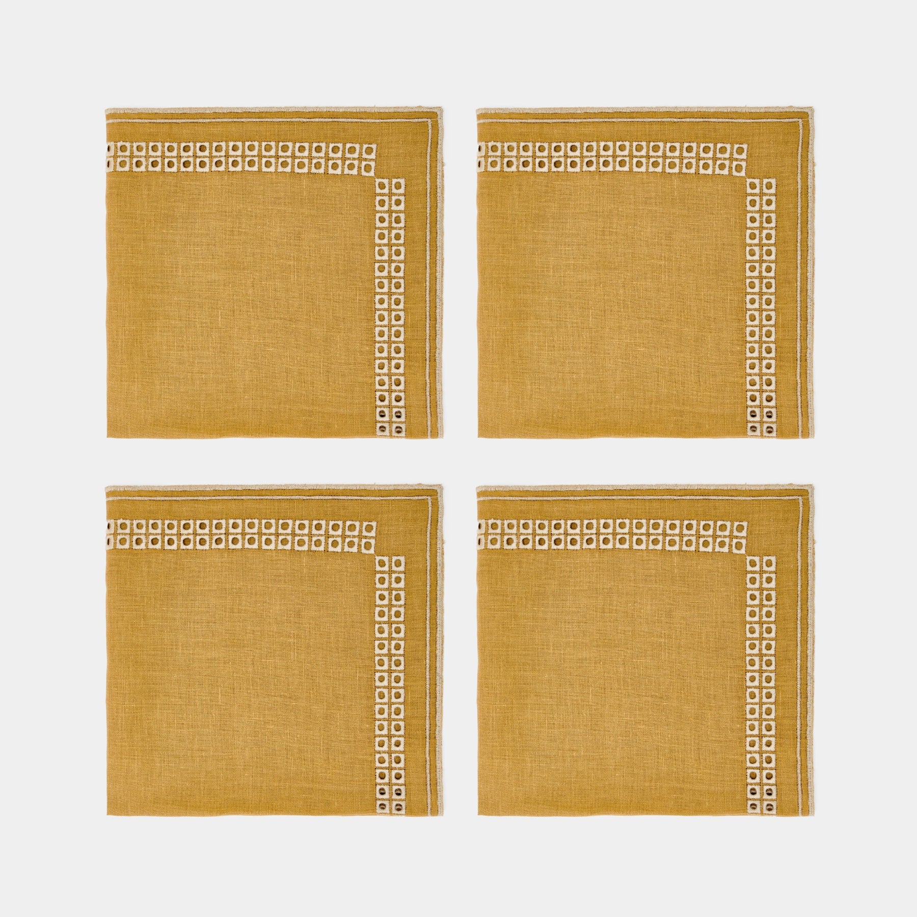 Erica Linen Napkin - Curry/Mastice