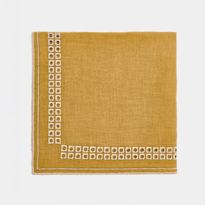 Erica Linen Napkin - Curry/Mastice