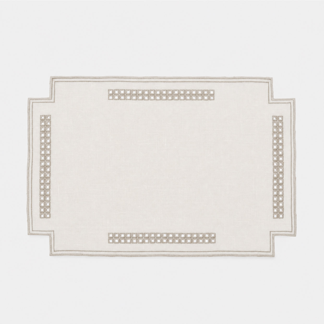 Erica Rectangular Linen Placemat - Avorio/Mastice