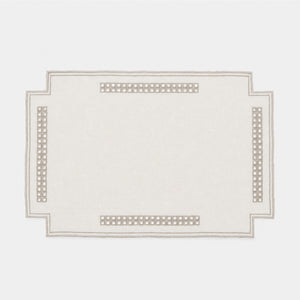 Erica Rectangular Linen Placemat - Avorio/Mastice