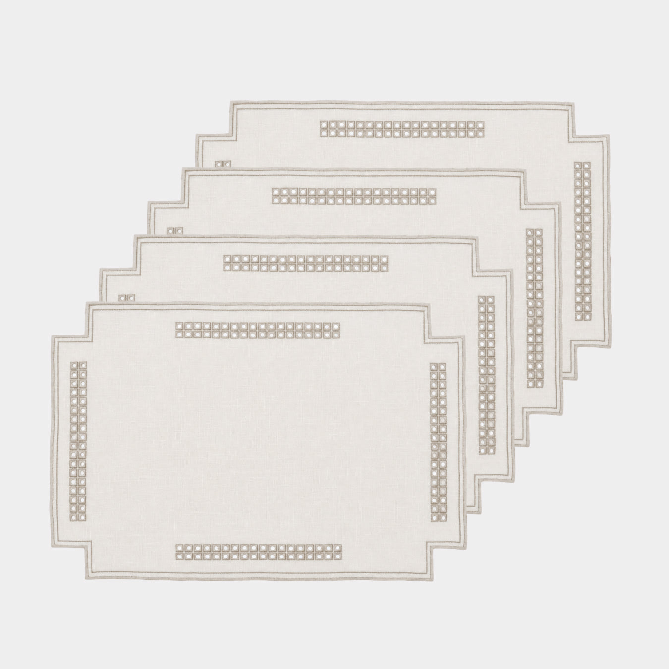 Erica Rectangular Linen Placemat - Avorio/Mastice