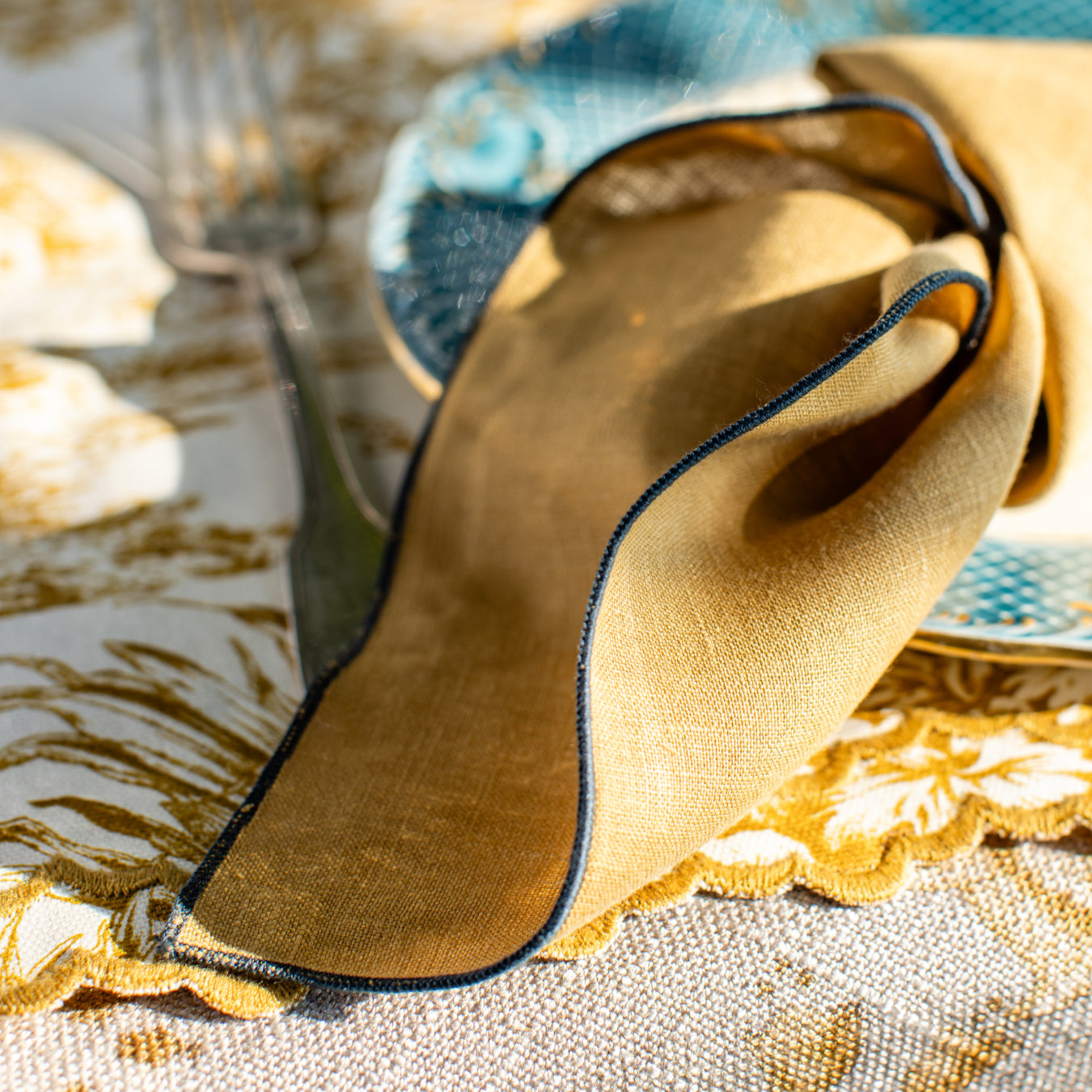 Filo Linen Napkin - Curry/Oxide