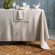 Filo Linen Tablecloth - Mastice/Avorio