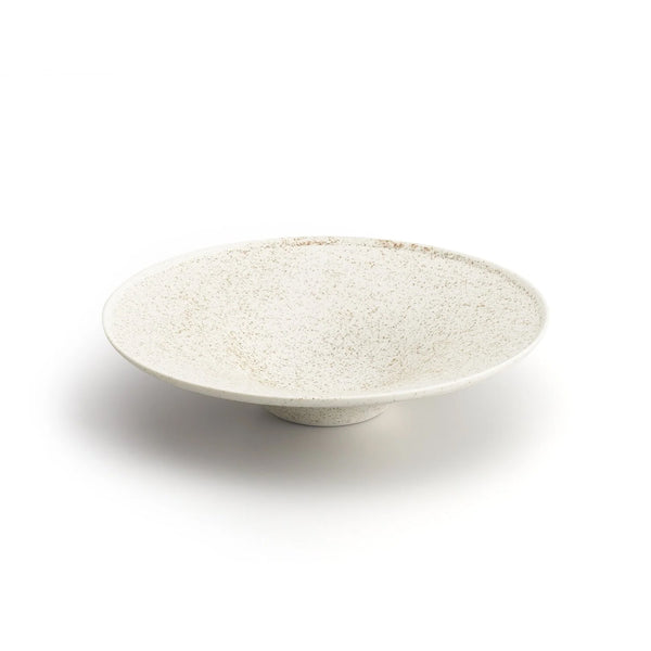 Bowl with Rim 10" - Nashiji White