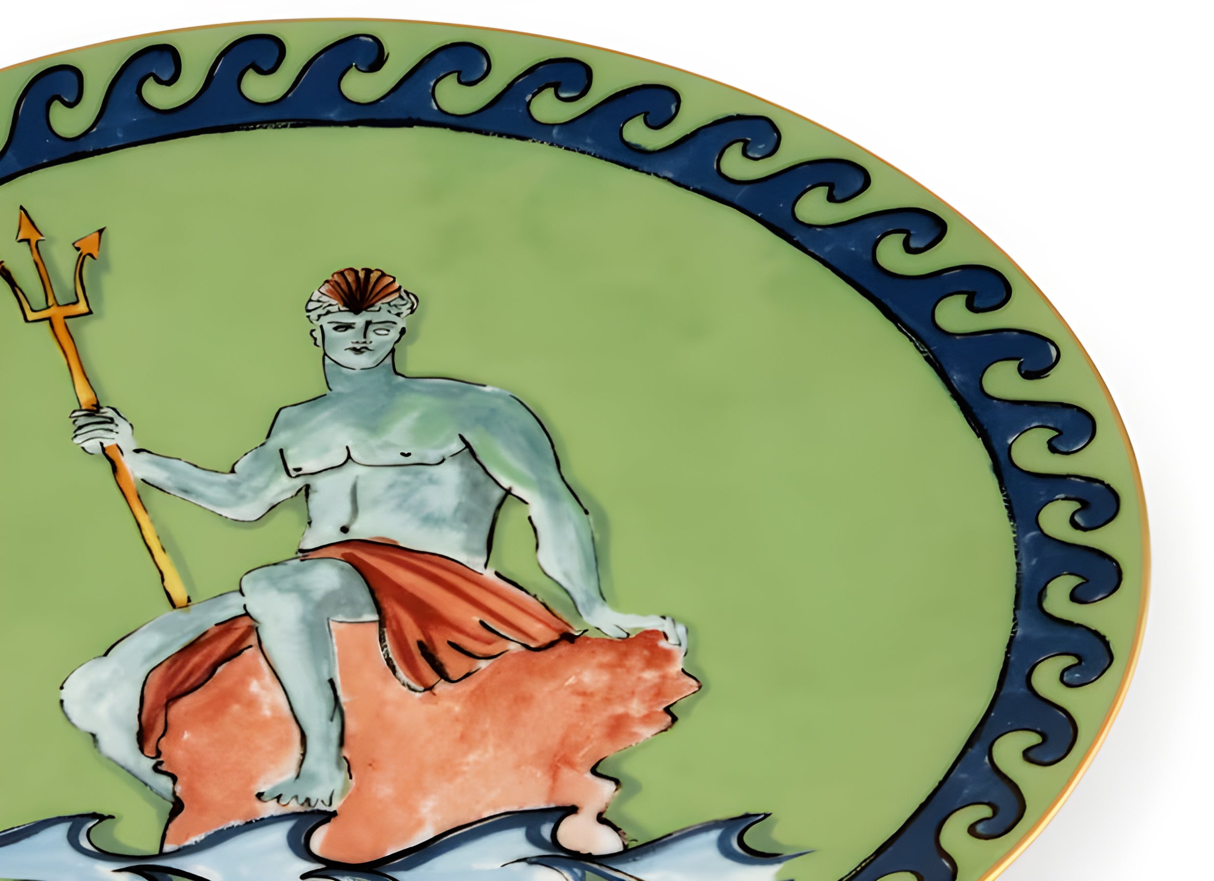 Il Viaggio di Nettuno Centerpiece and Charger Plate Moss Green