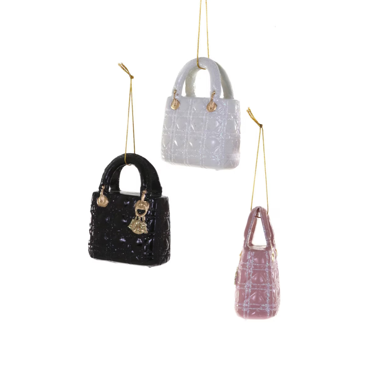 Enamel Tote Bag Black / Pink / White Ornament