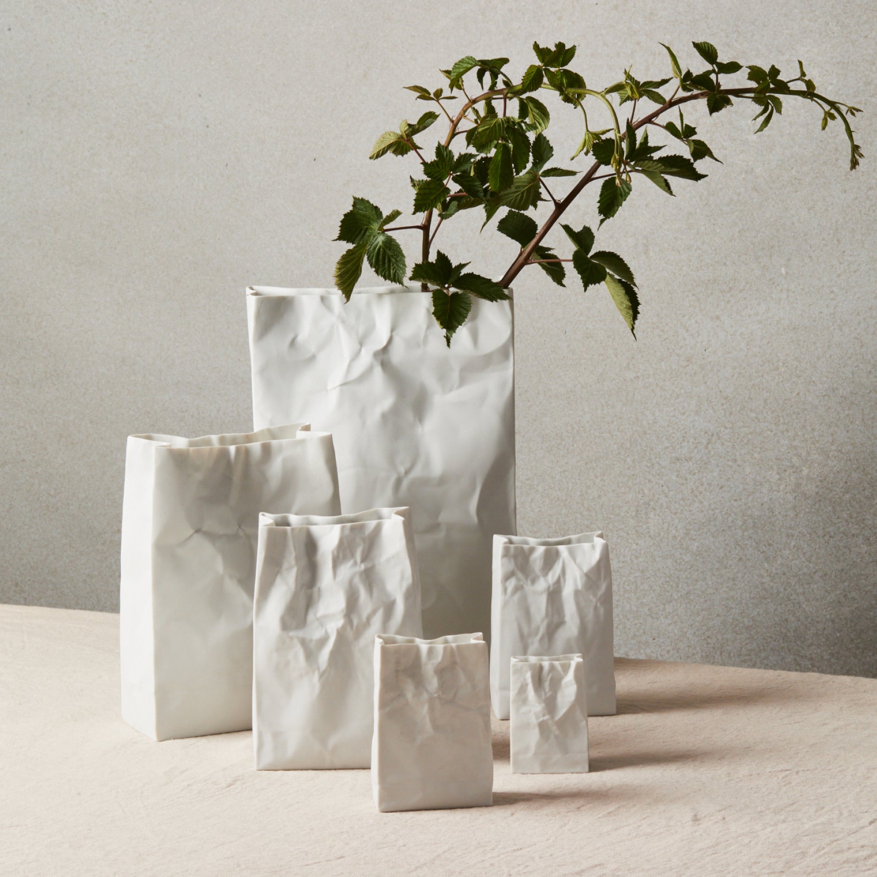 Crinkle Paper Bag Vase L