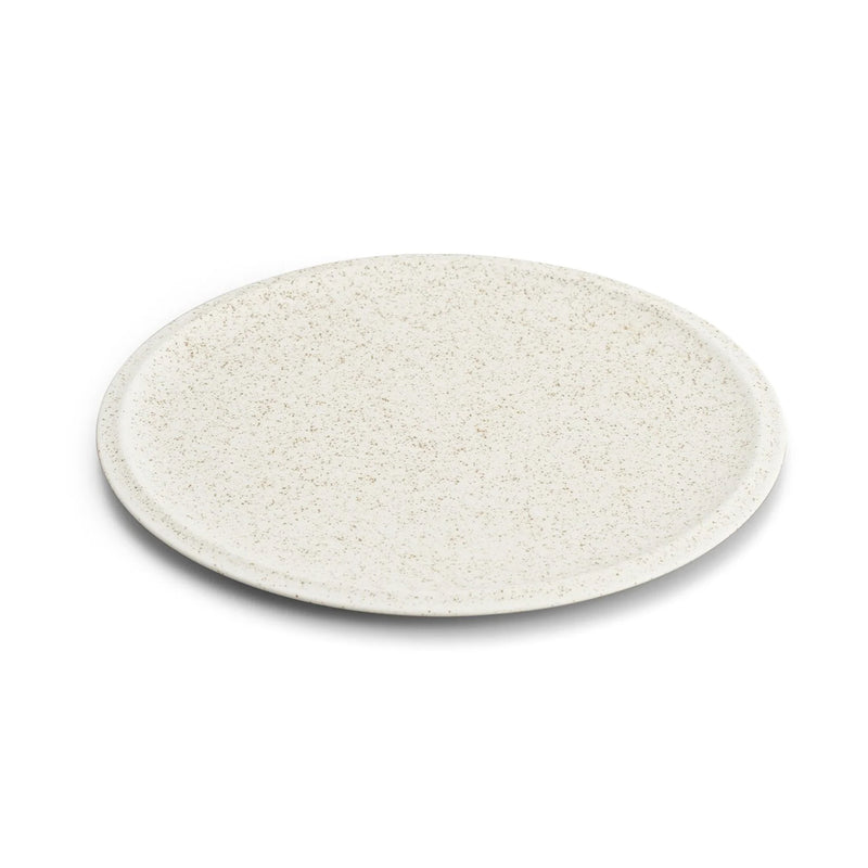 Flat Rim Plate 10" - Nashiji White