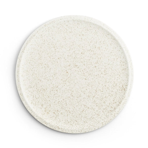Flat Rim Plate 10" - Nashiji White