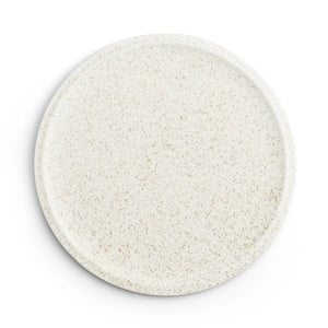 Flat Rim Plate 10" Nashiji White