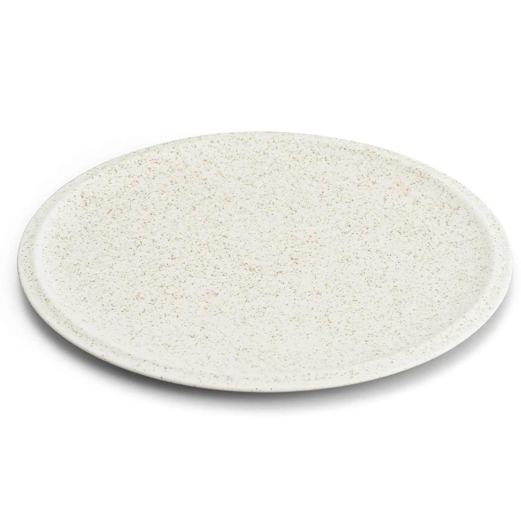 Flat Rim Plate - Nashiji White