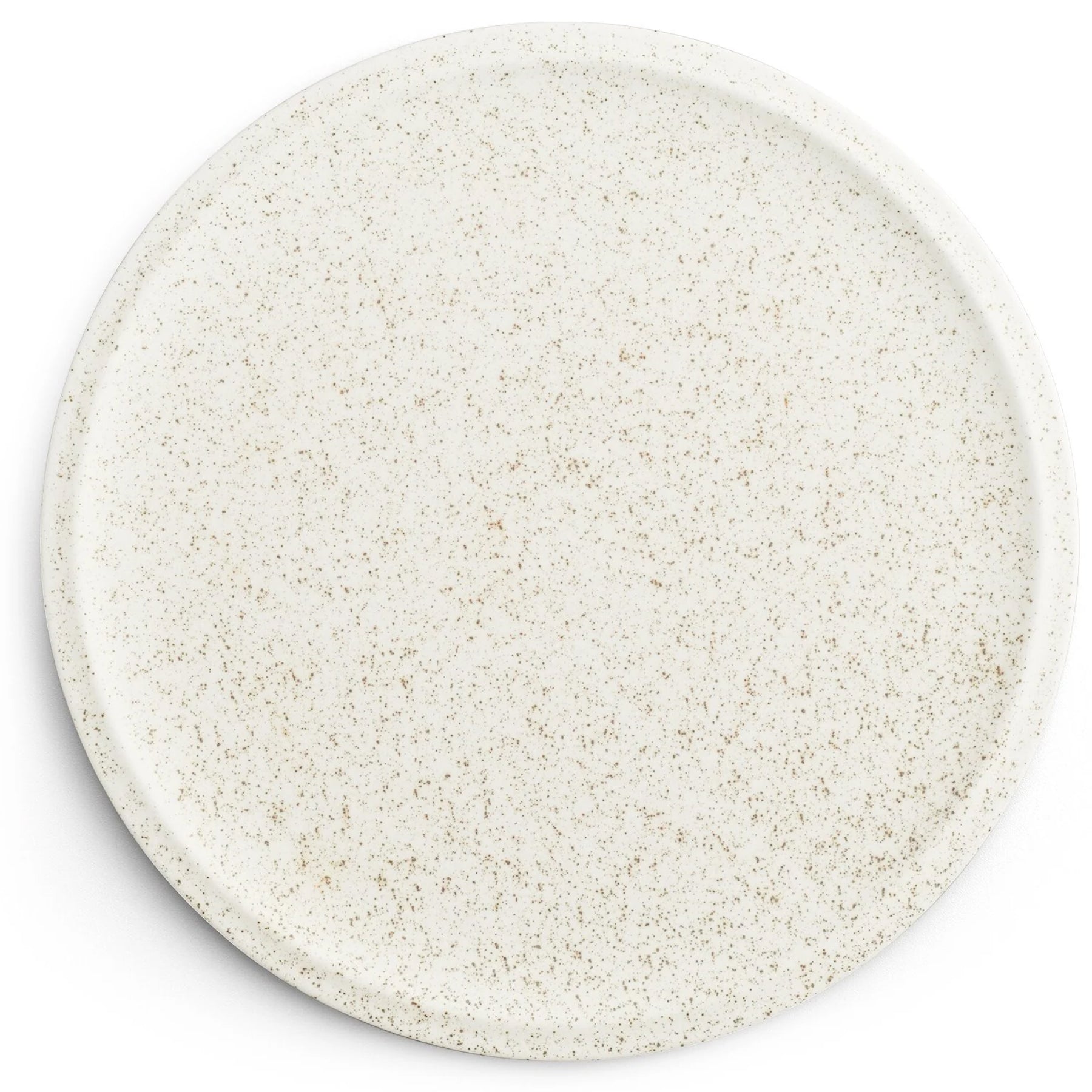 Flat Rim Plate - Nashiji White