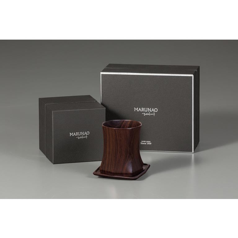 Sanroku Tea Cup and Saucer - Ebony