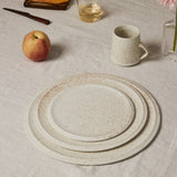 Flat Rim Plate - Nashiji White