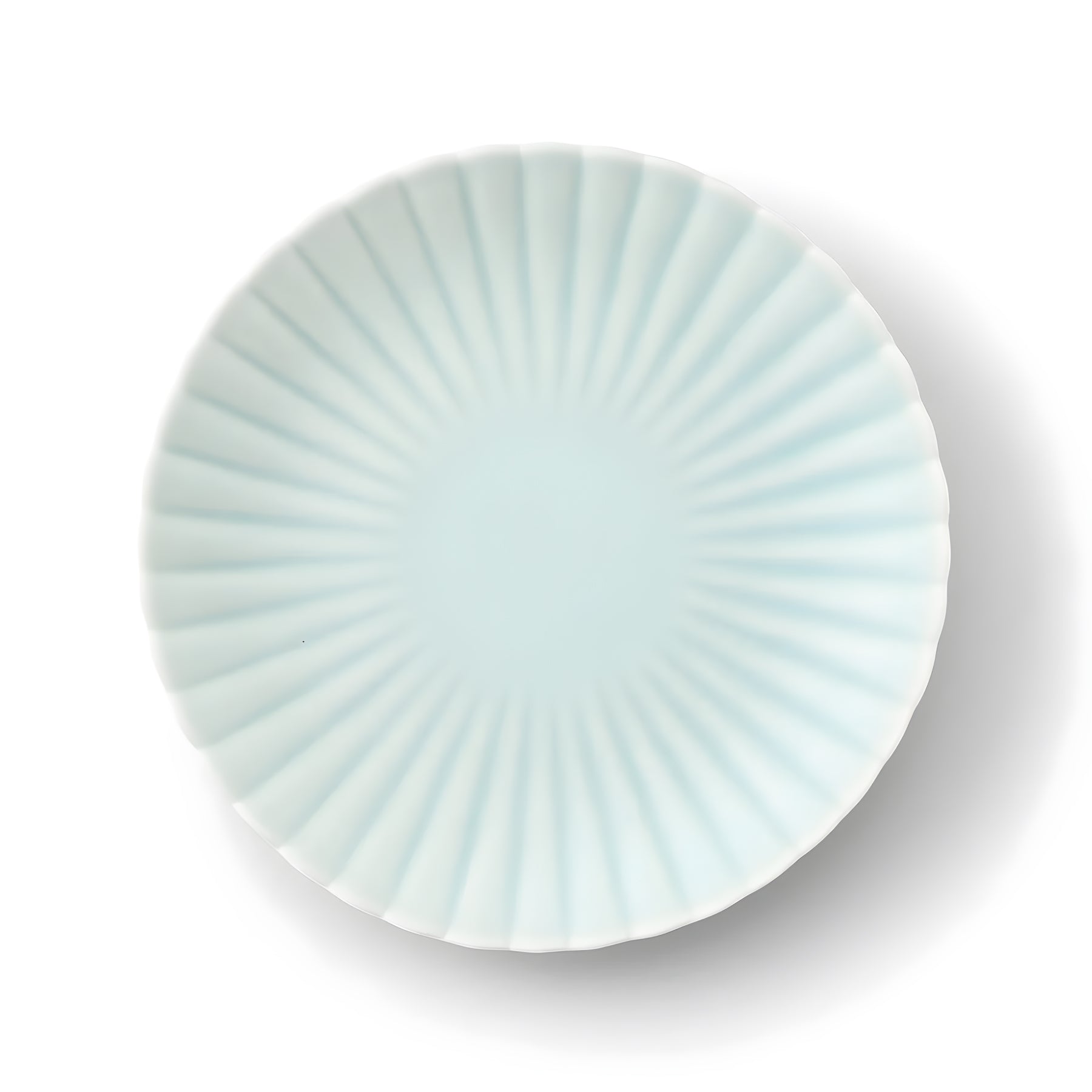 Moist Celadon Kikuwari Plate L