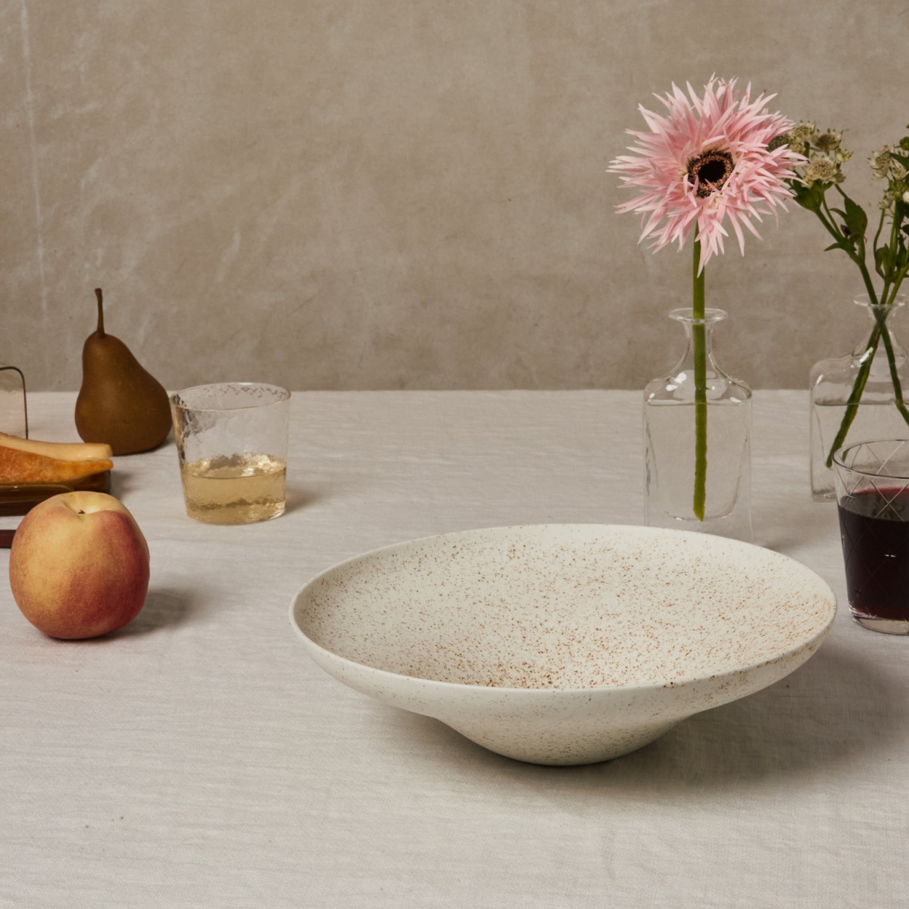 Round Bowl 10"- Nashiji White