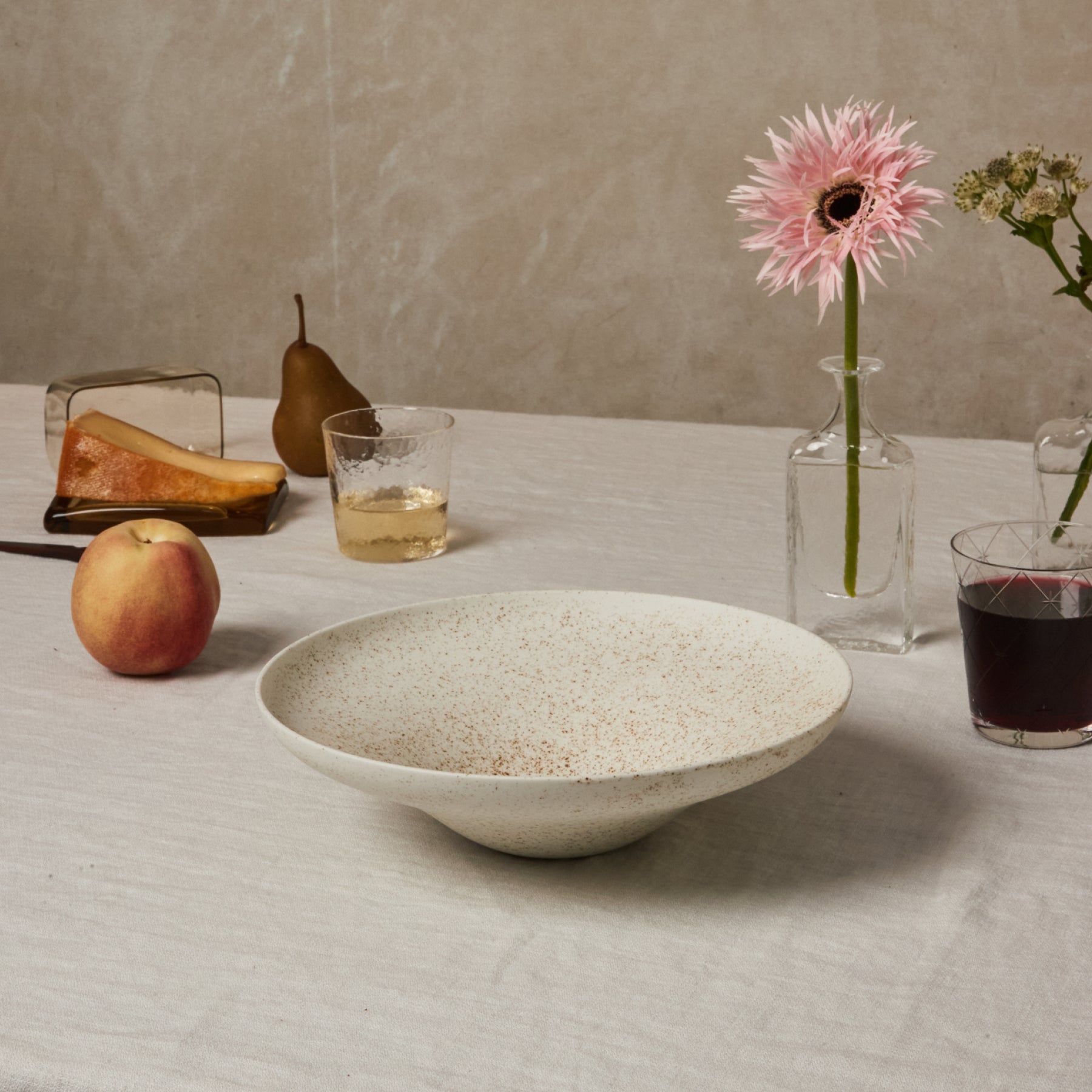 Round Bowl 10"- Nashiji White