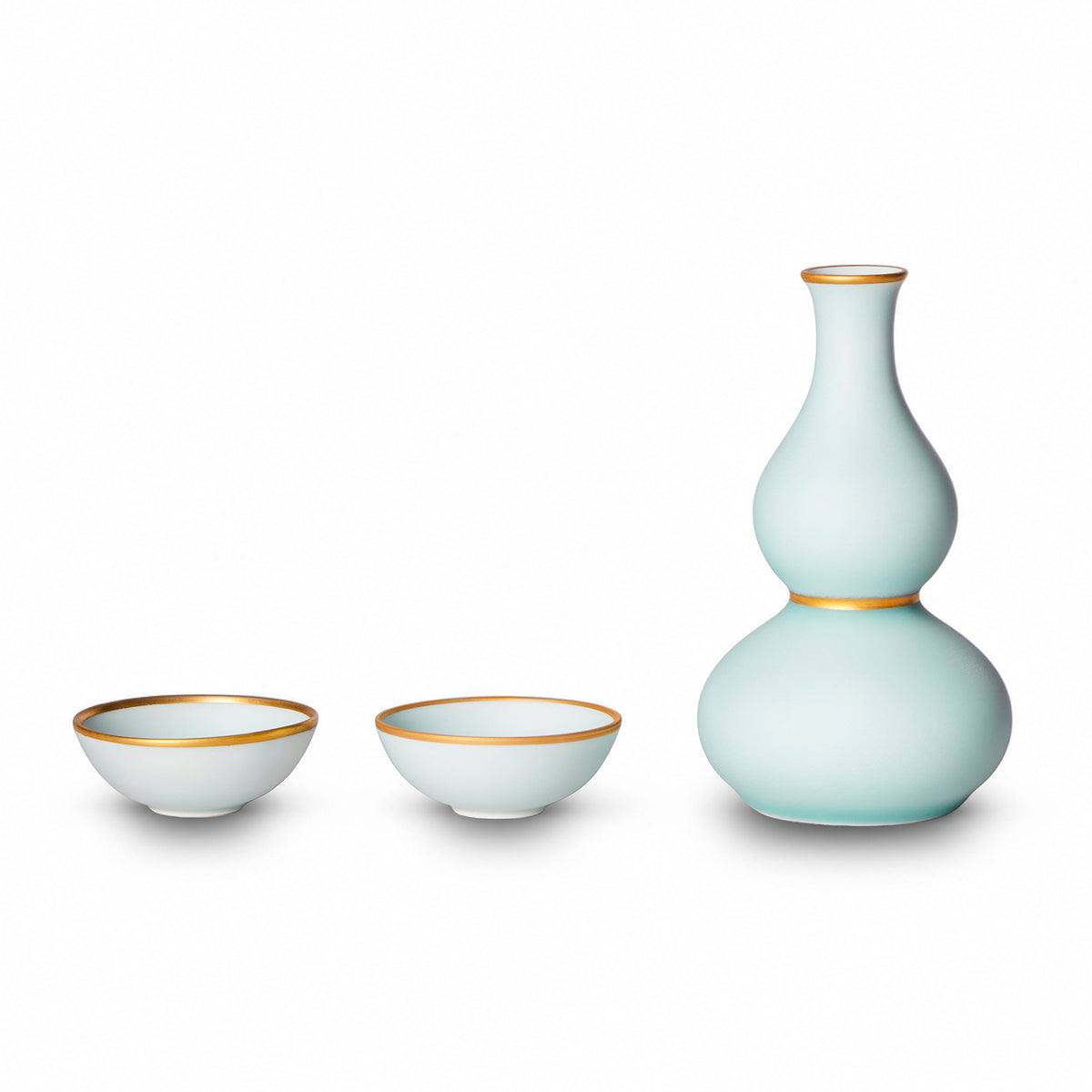 Moist Celadon Gold Sake Set