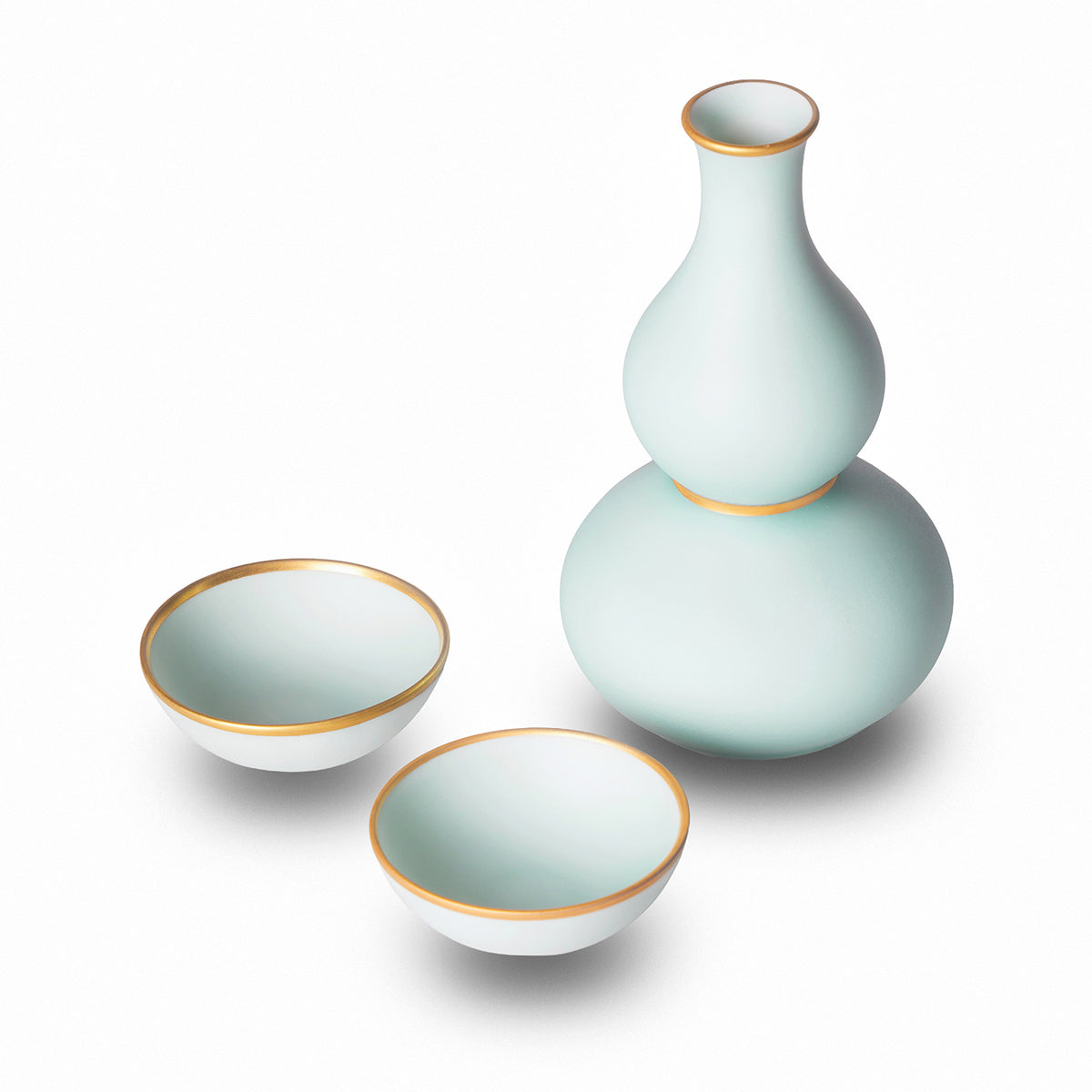 Moist Celadon Gold Sake Set