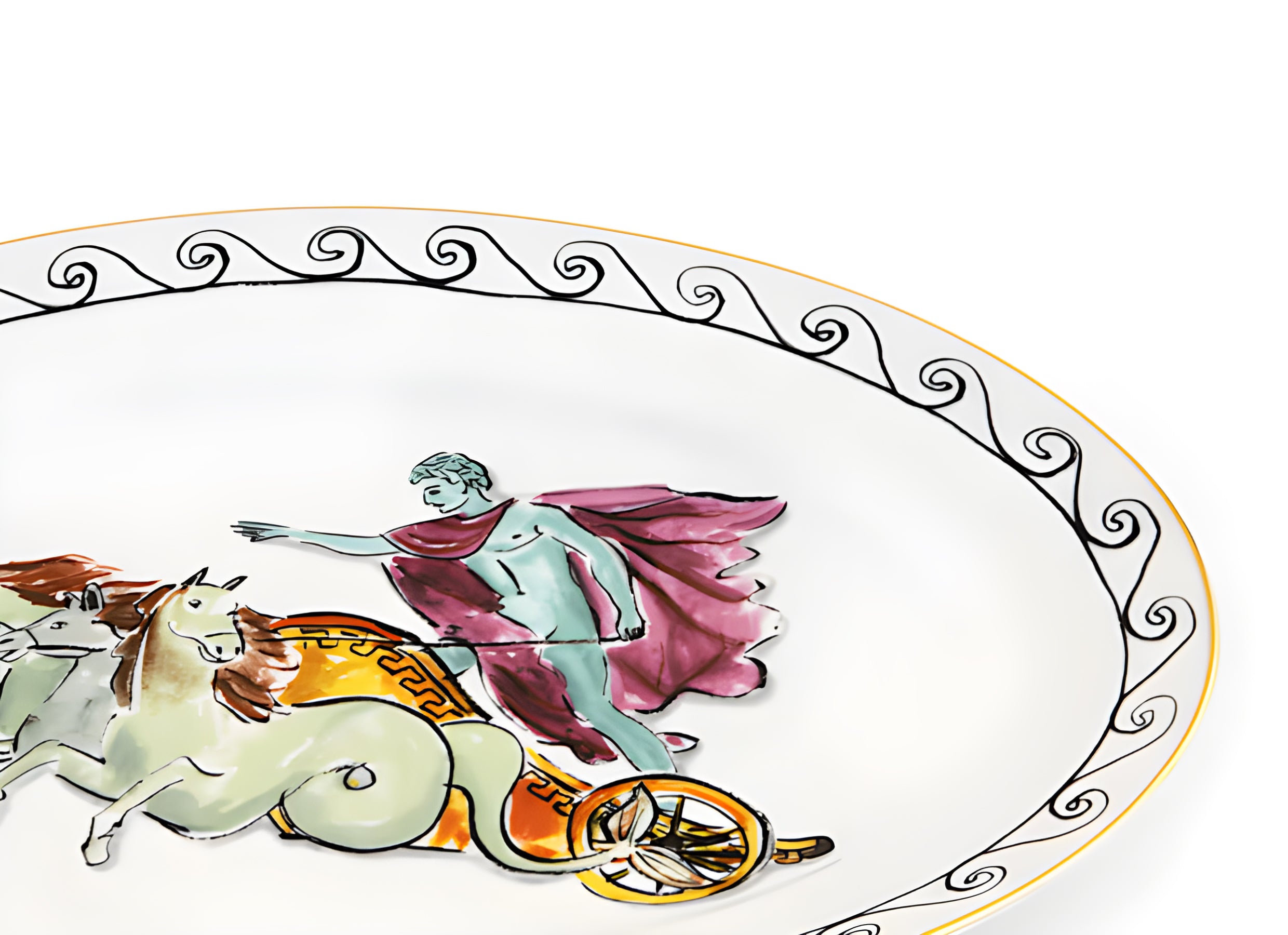Il Viaggio di Nettuno Large Oval Platter Chariot