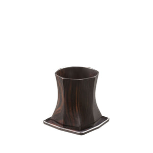 Sanroku Tea Cup and Saucer - Ebony