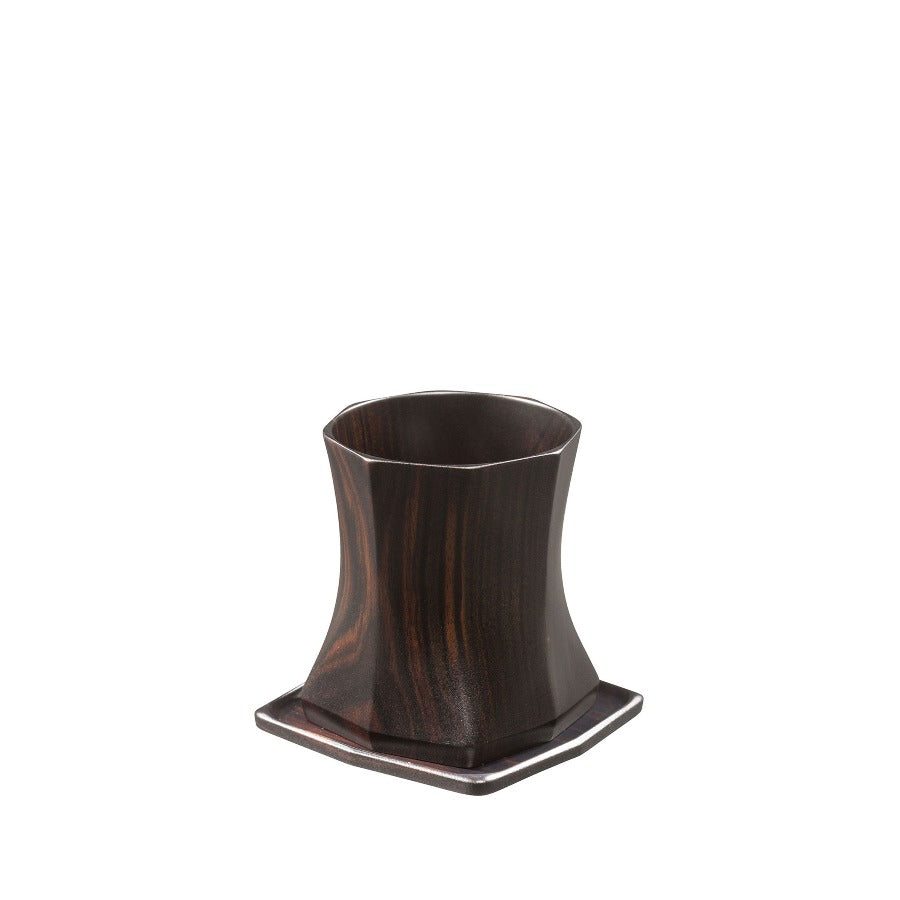 Sanroku Tea Cup and Saucer - Ebony