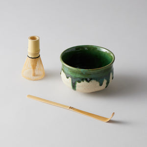 Nodate Tea Bowl Set – Flowing Green Glaze