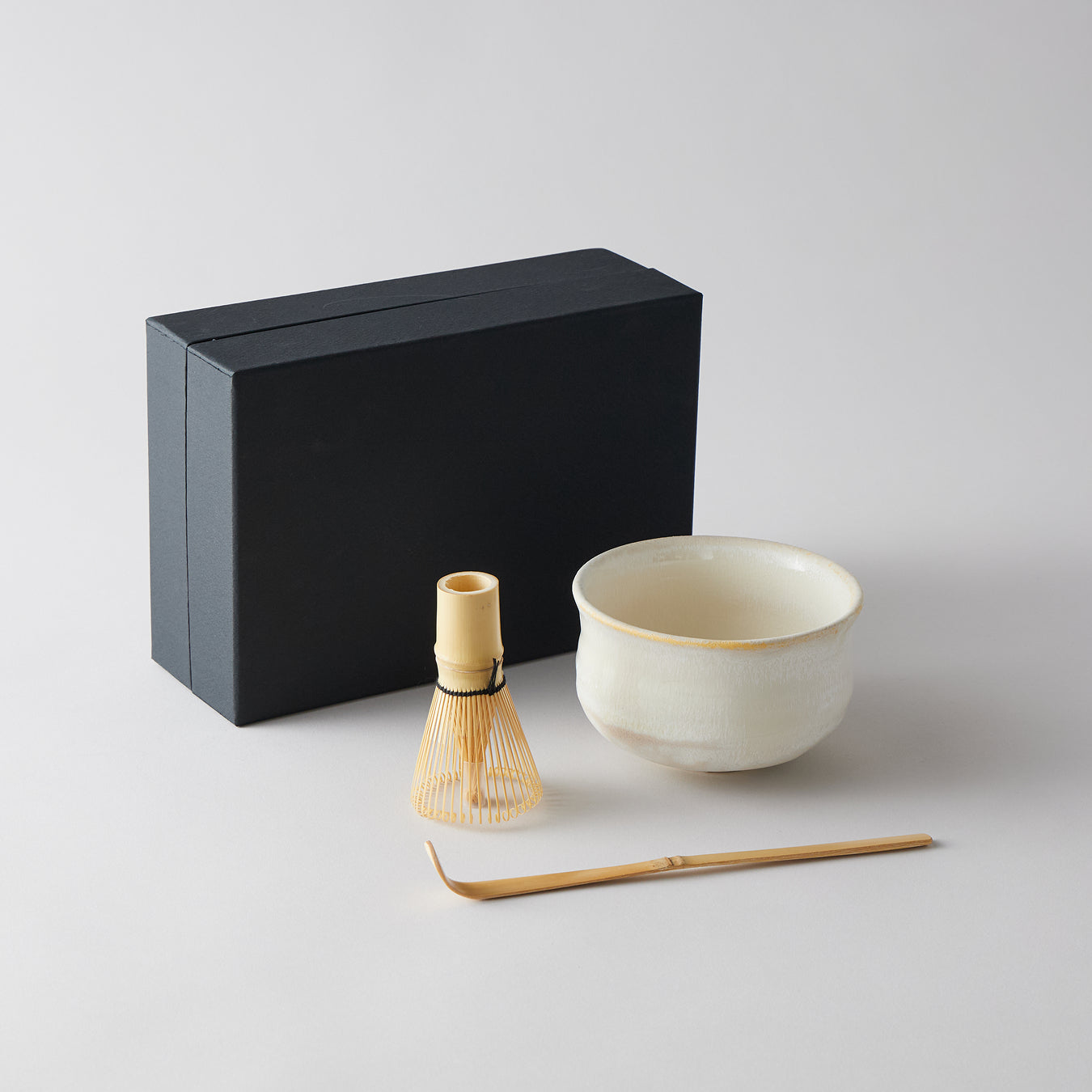 Nodate Tea Bowl Set – White Crystalline Glaze