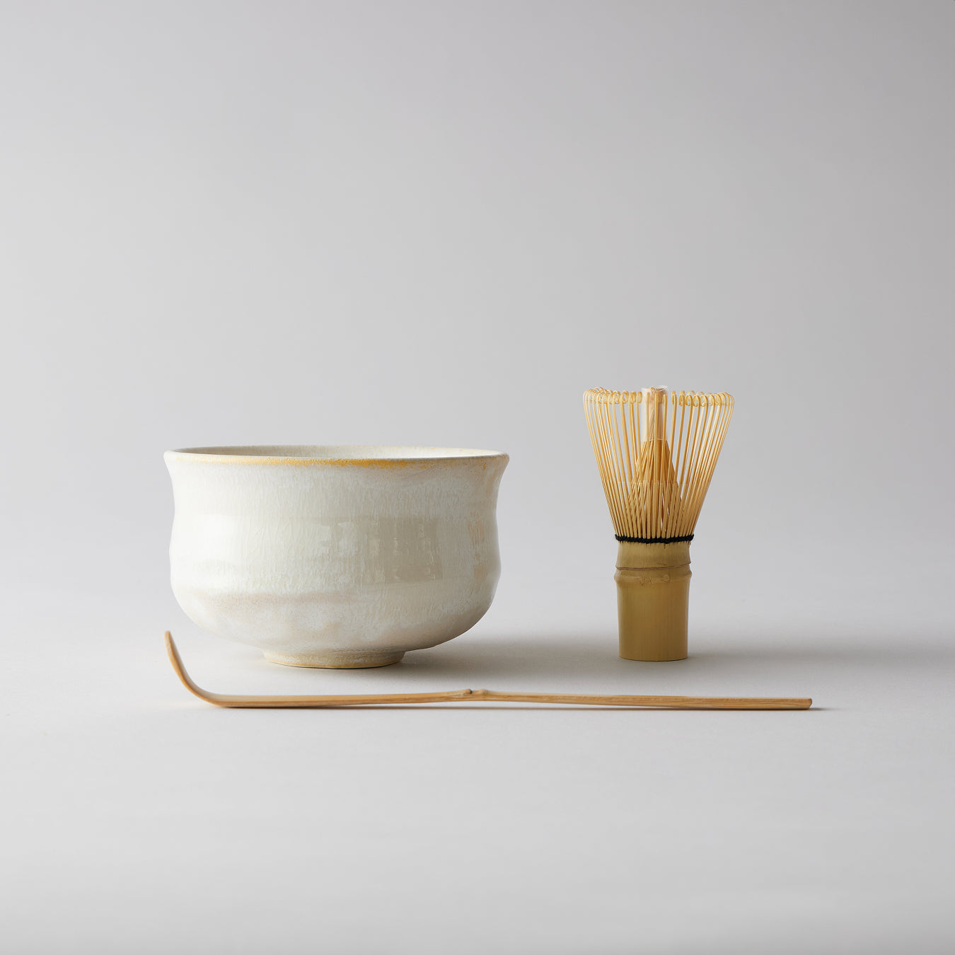 Nodate Tea Bowl Set – White Crystalline Glaze