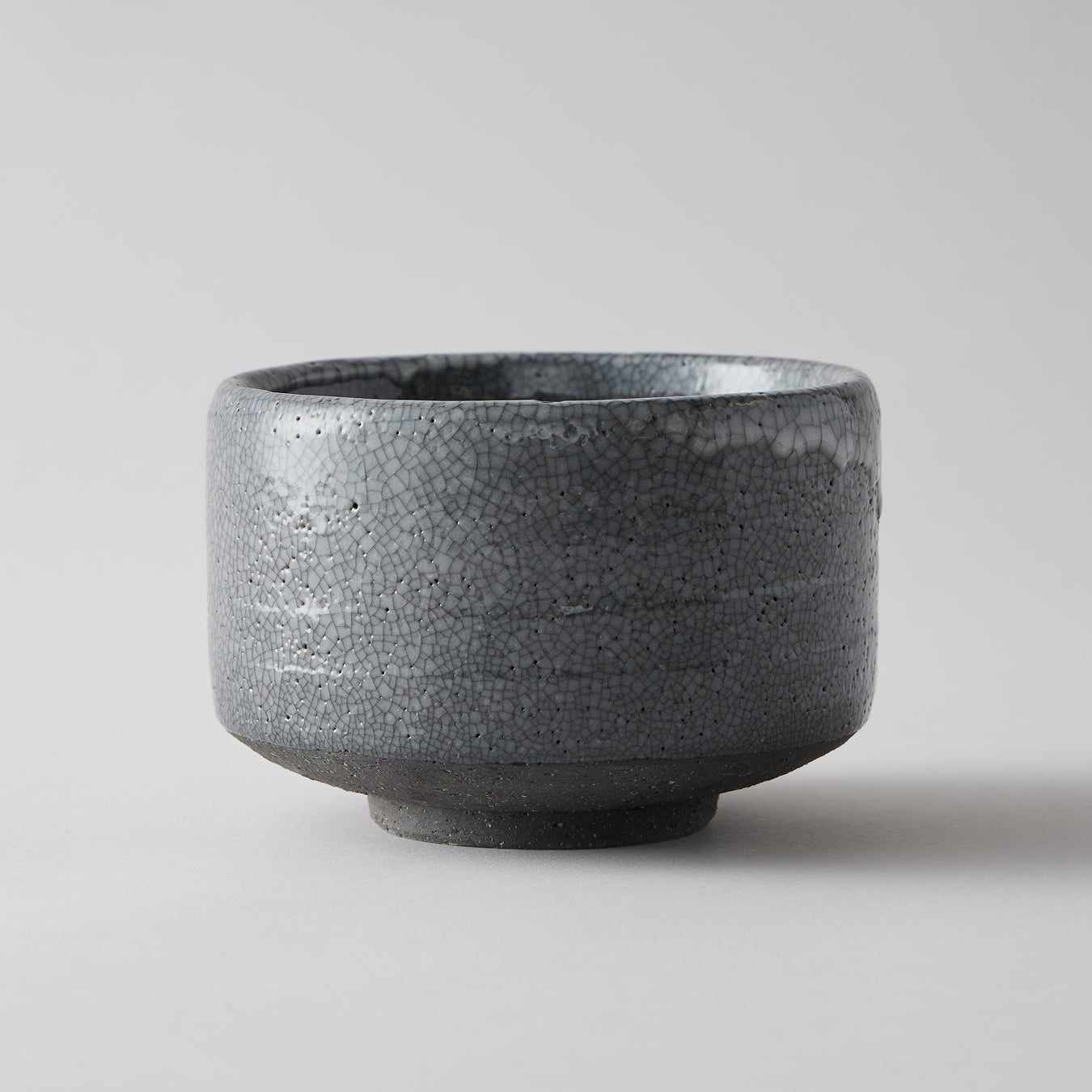 Matcha Bowl Set – Straight-Sided Charcoal Crackle Glaze