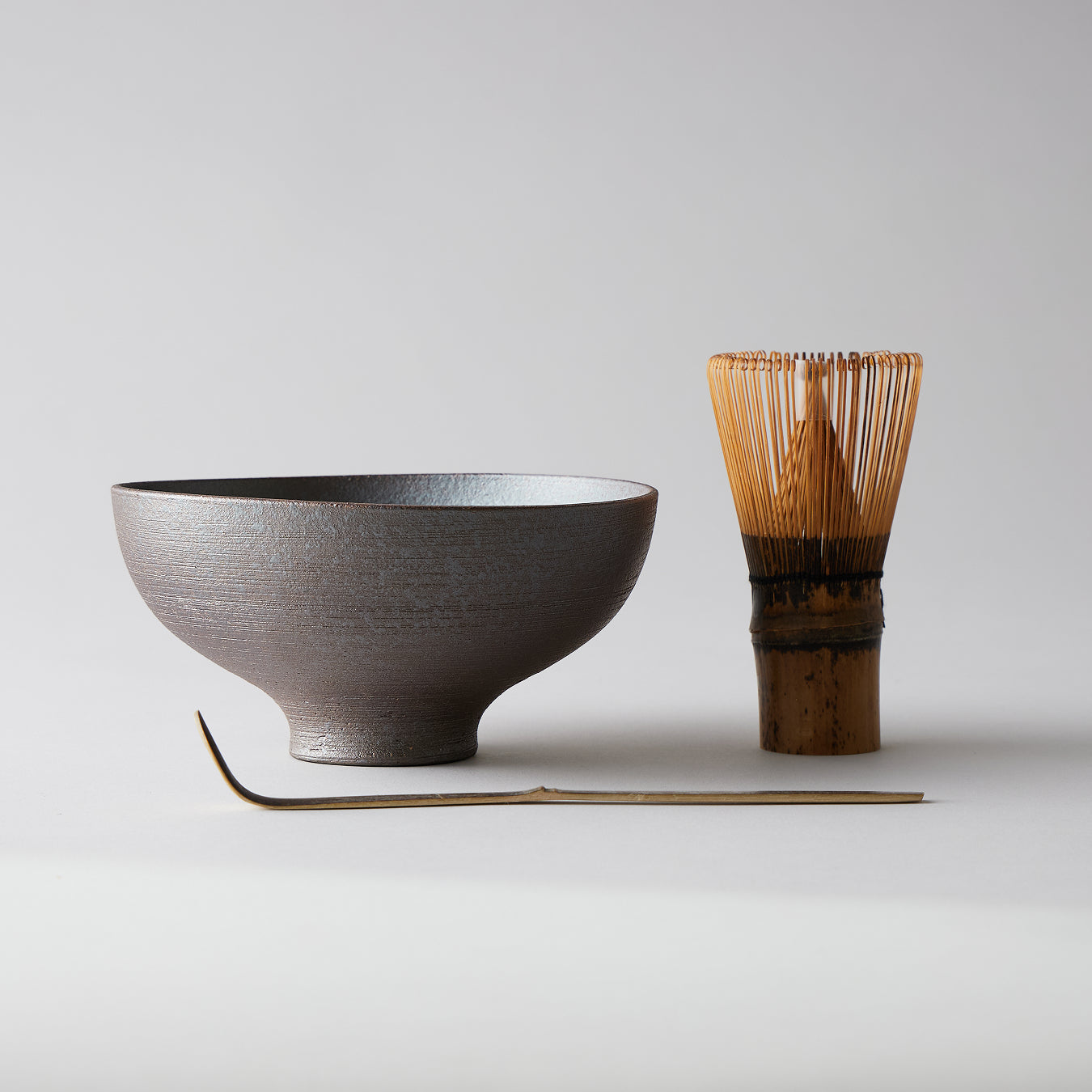 Matcha Bowl Set – Carbonized Red Glaze