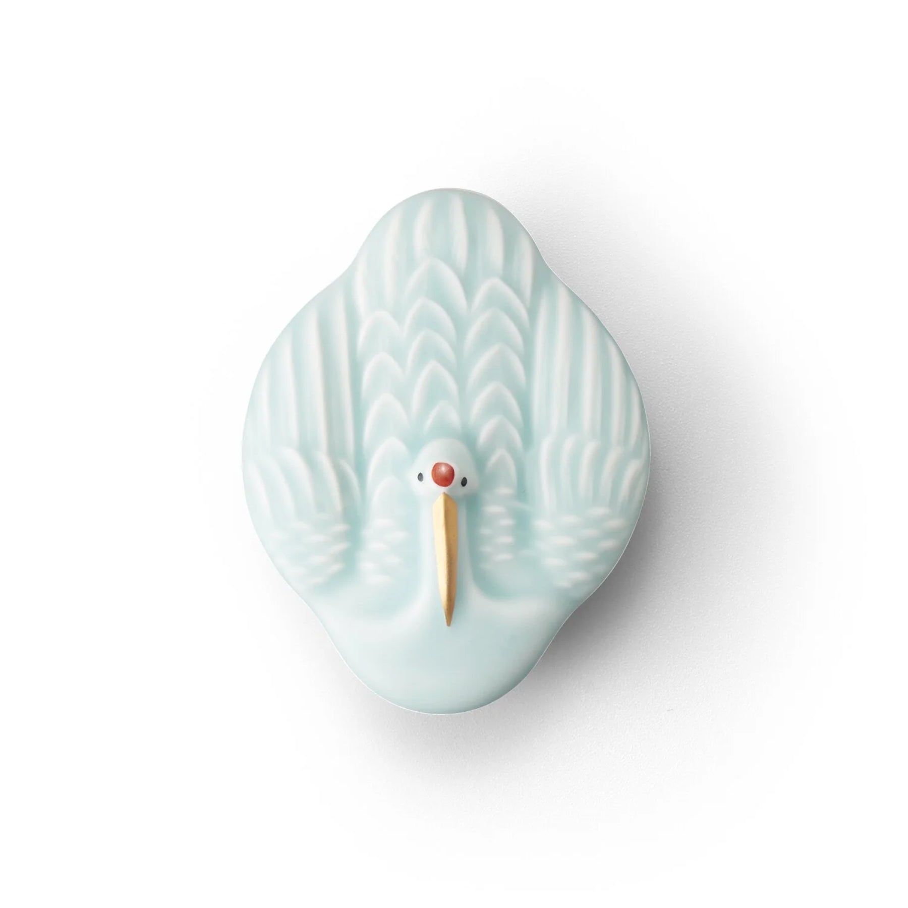 Moist Celadon with Gold Crane-Shaped Covered Bowl