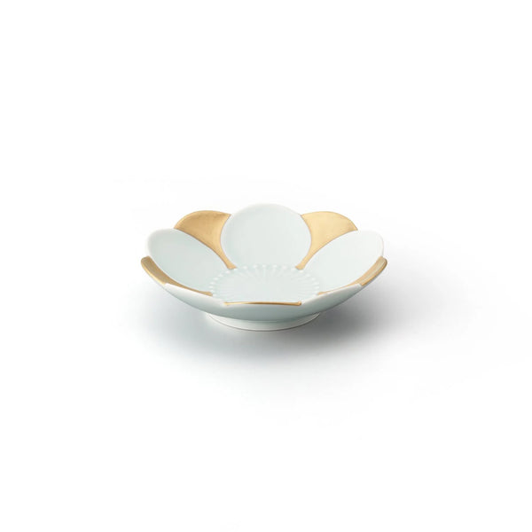 Moist Celadon with Gold Plum-Shaped Plate