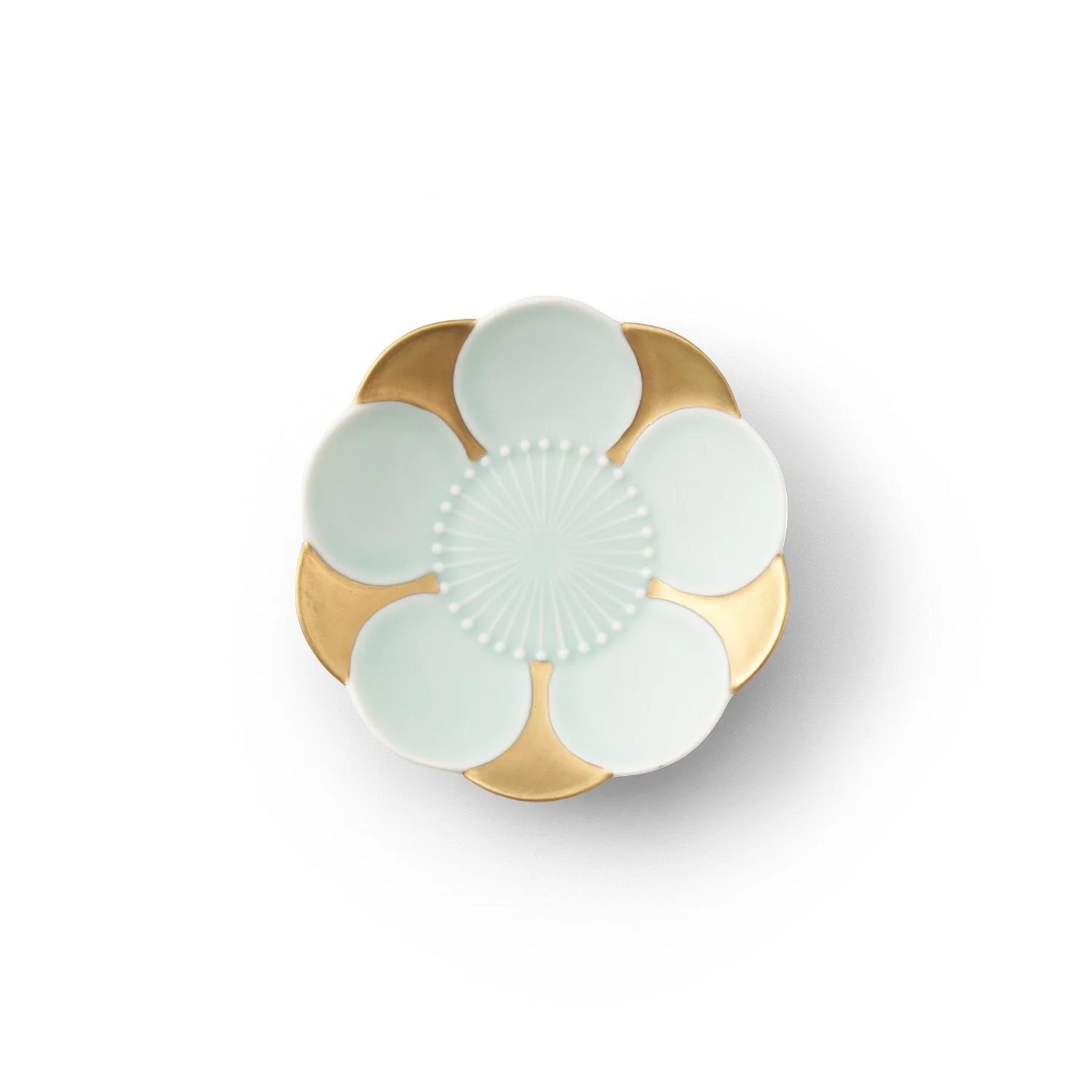 Moist Celadon with Gold Plum-Shaped Plate