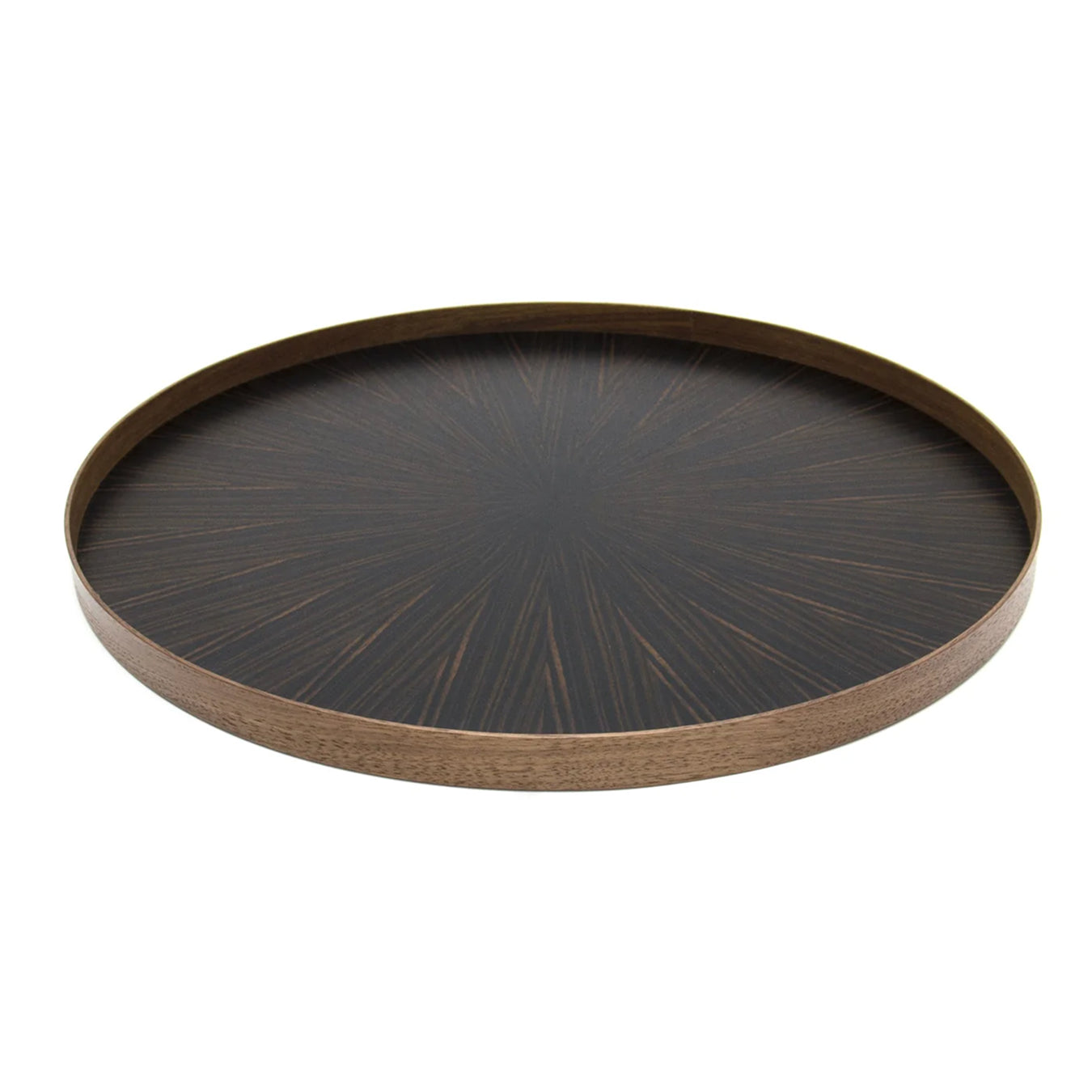 Mori Kougei Round Rays Wood Tray 17" - Ebony