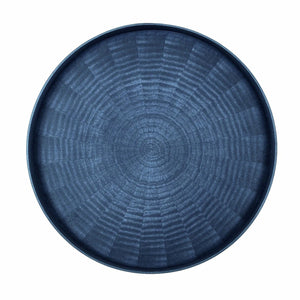 Mori Kougei Round Rays Wood Tray 17" - Indigo Dyed