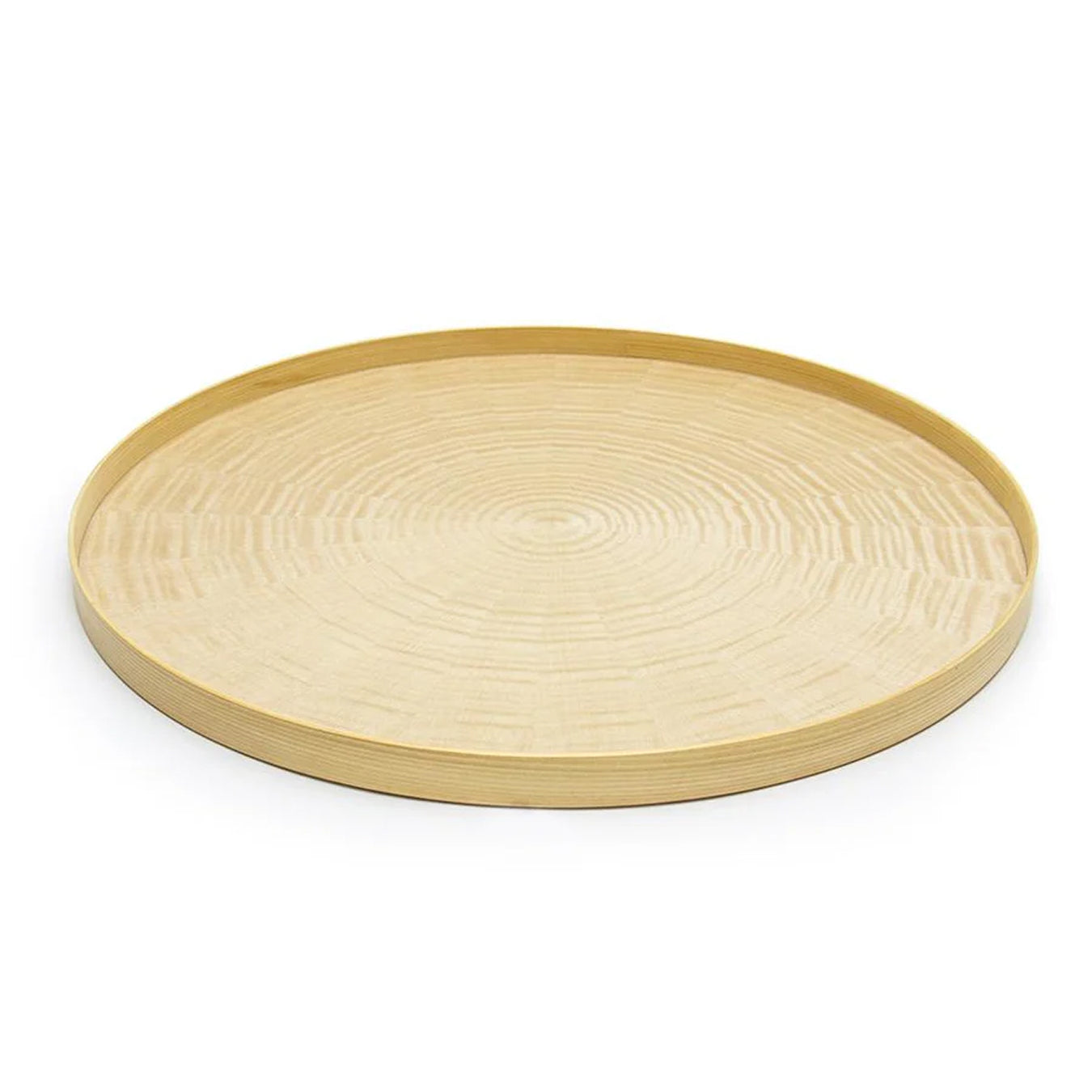 Mori Kougei Round Rays Wood Tray 17" - White Sycamore