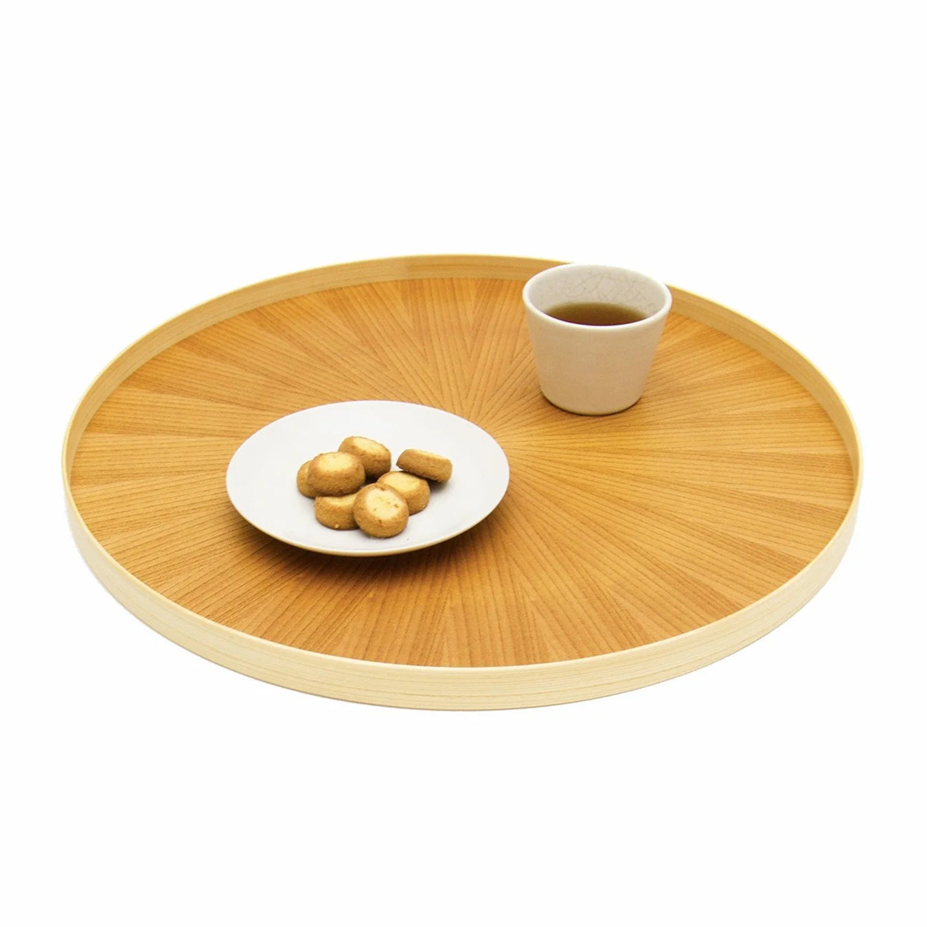 Mori Kougei Round Rays Wood Tray 11" - Zelkova