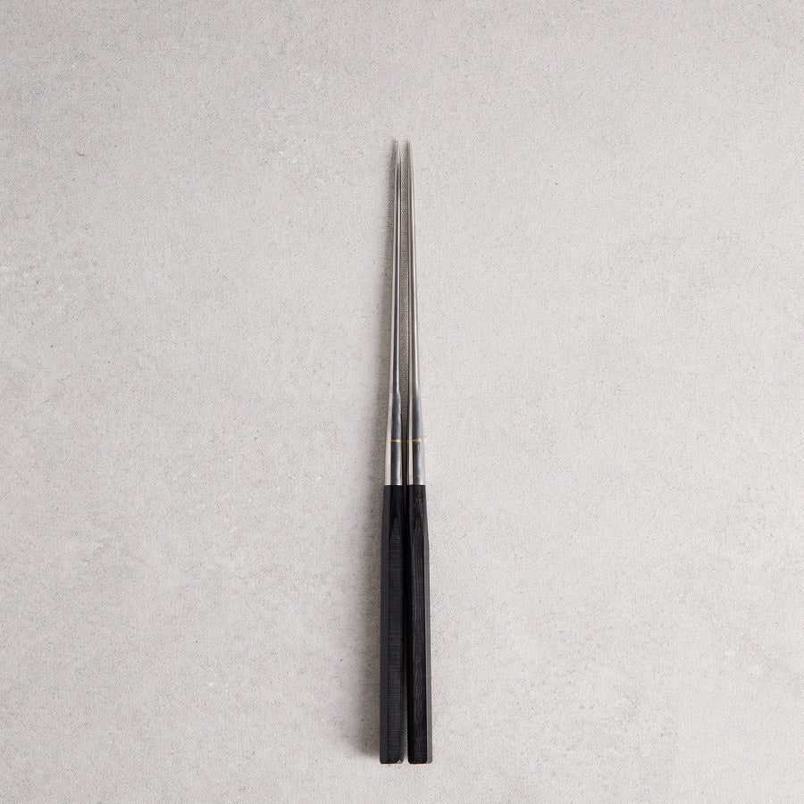 Moribashi Plating Chopsticks - Hexagonal Black Handle