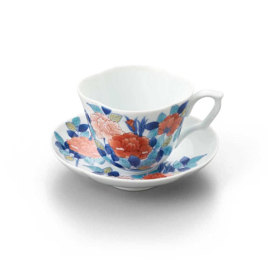 Nabeshima Wild Rose Mokko Coffee Cup&Saucer