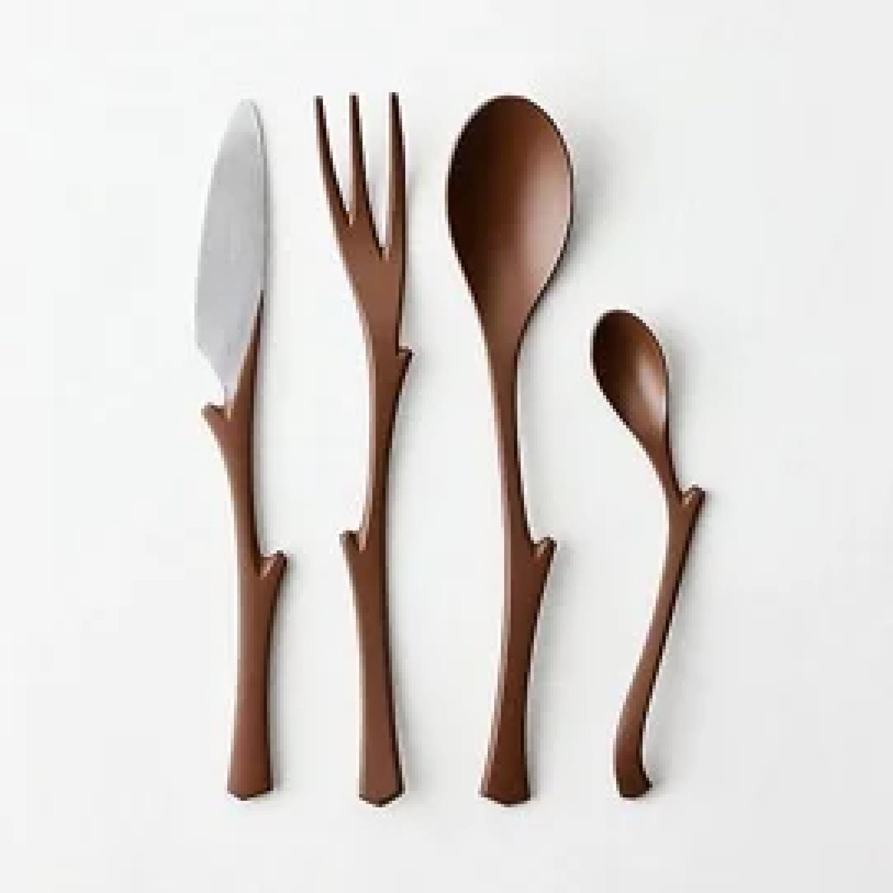 Ken Okuyama 4-Piece Flatware Set | Brown