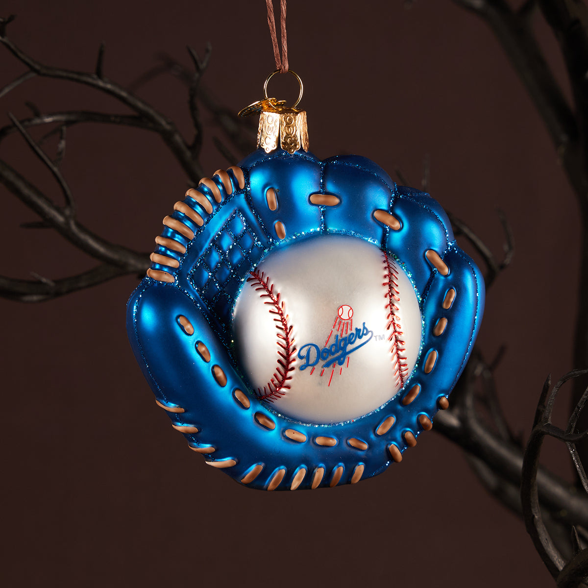 Dodgers Baseball Mitt Ornament