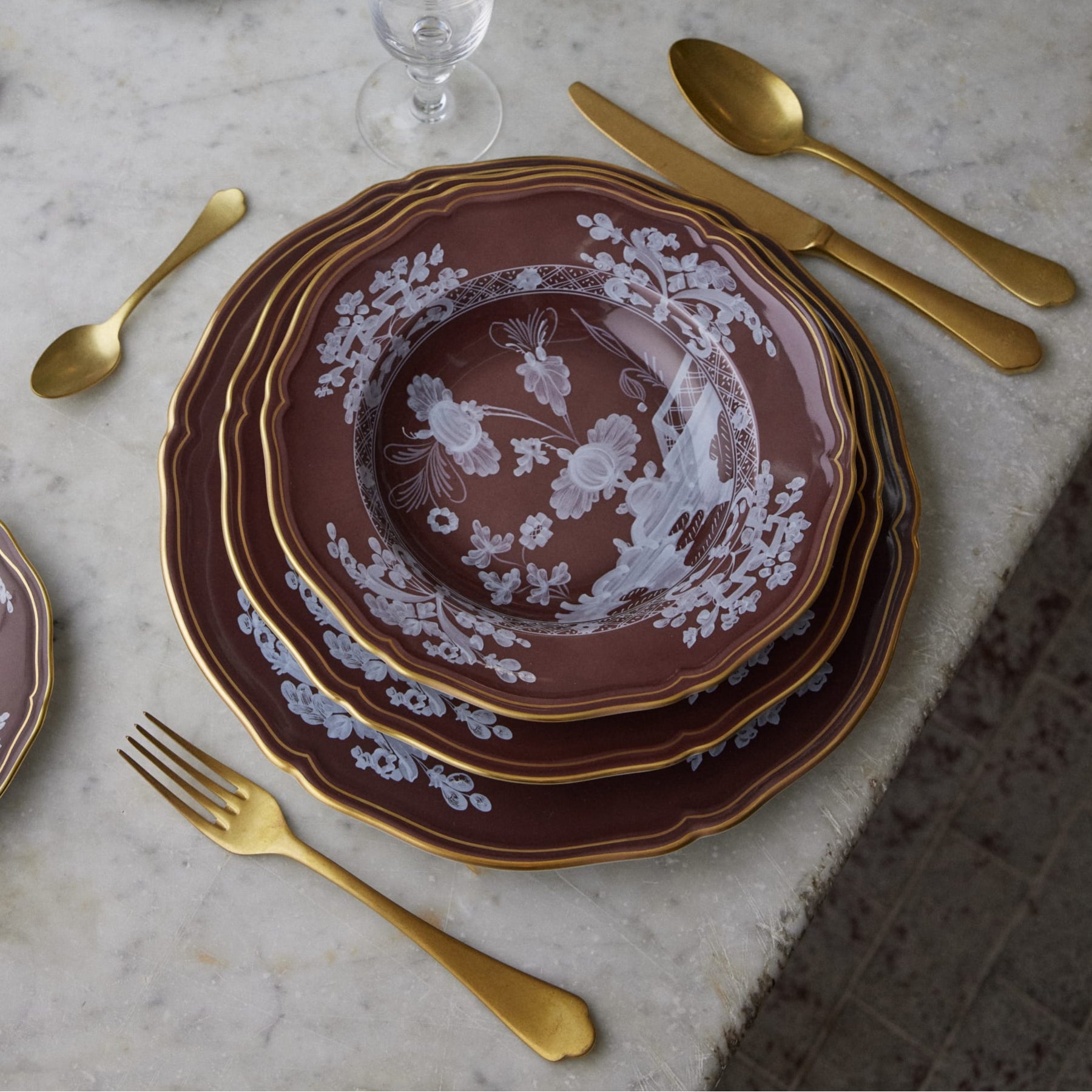 Ginori 1735 Oriente Italiano Castagna – Luxury Italian Porcelain