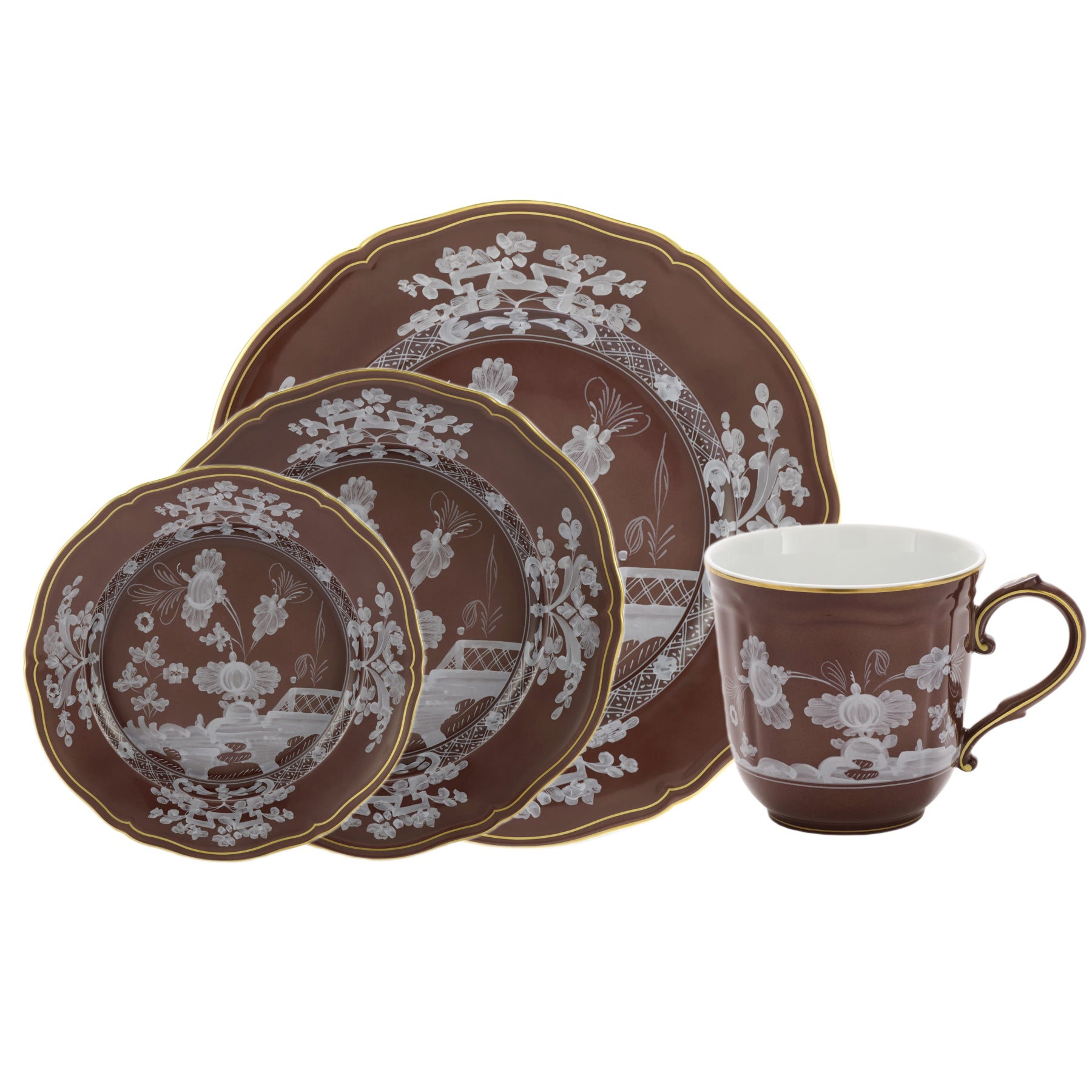 Ginori 1735 Oriente Italiano Castagna – Luxury Italian Porcelain