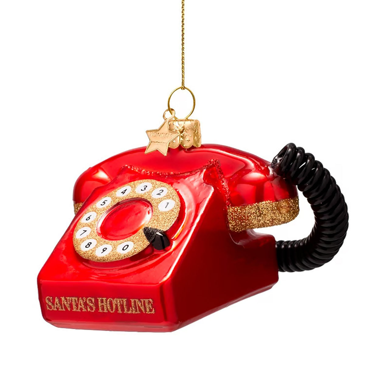 Opal Red Vintage Telephone Ornament